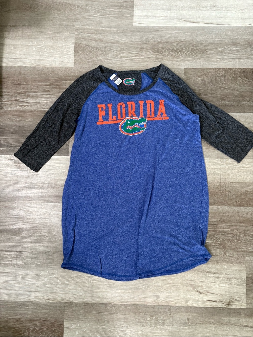 Florida Gators Raglan Tee/ Dress- Blue with Black Sleeves